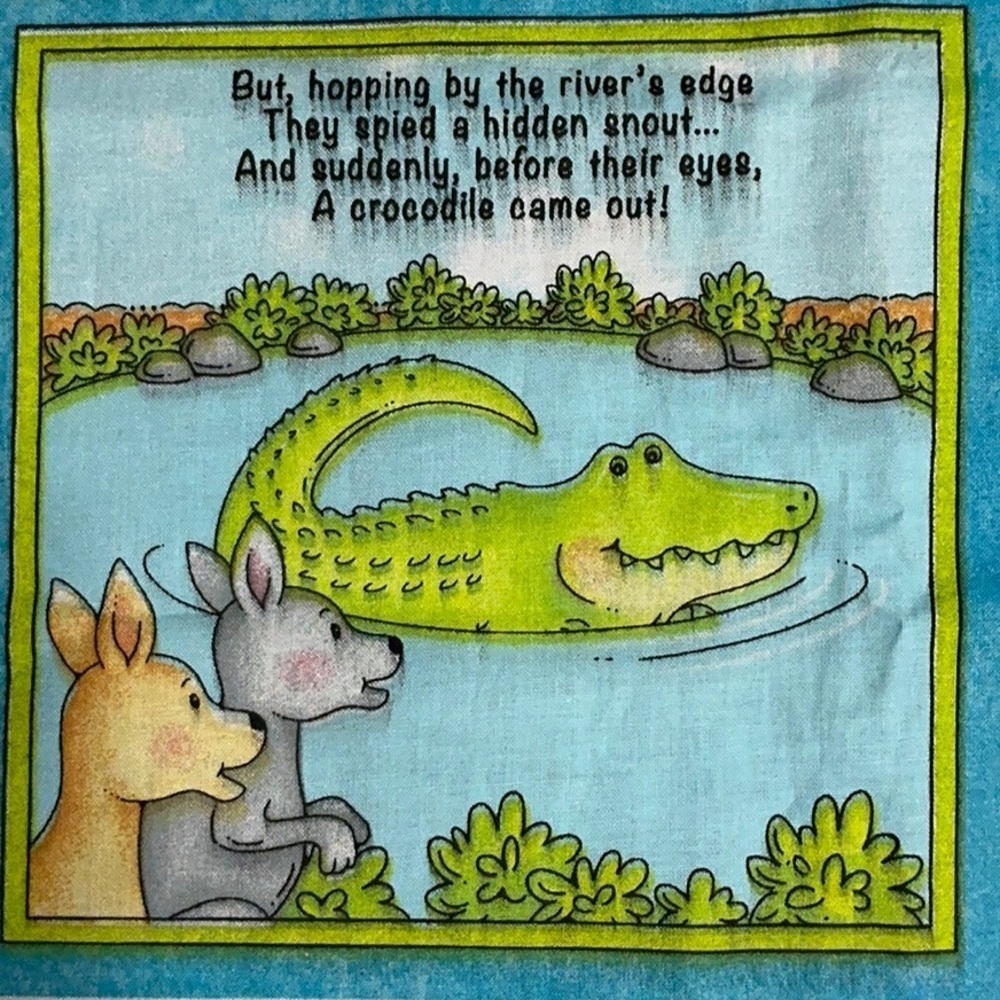 Colorful Animal Story Fabric Panel HOP by Marie Cole - Picture 3 of 11